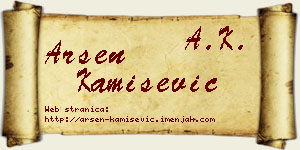 Arsen Kamišević vizit kartica